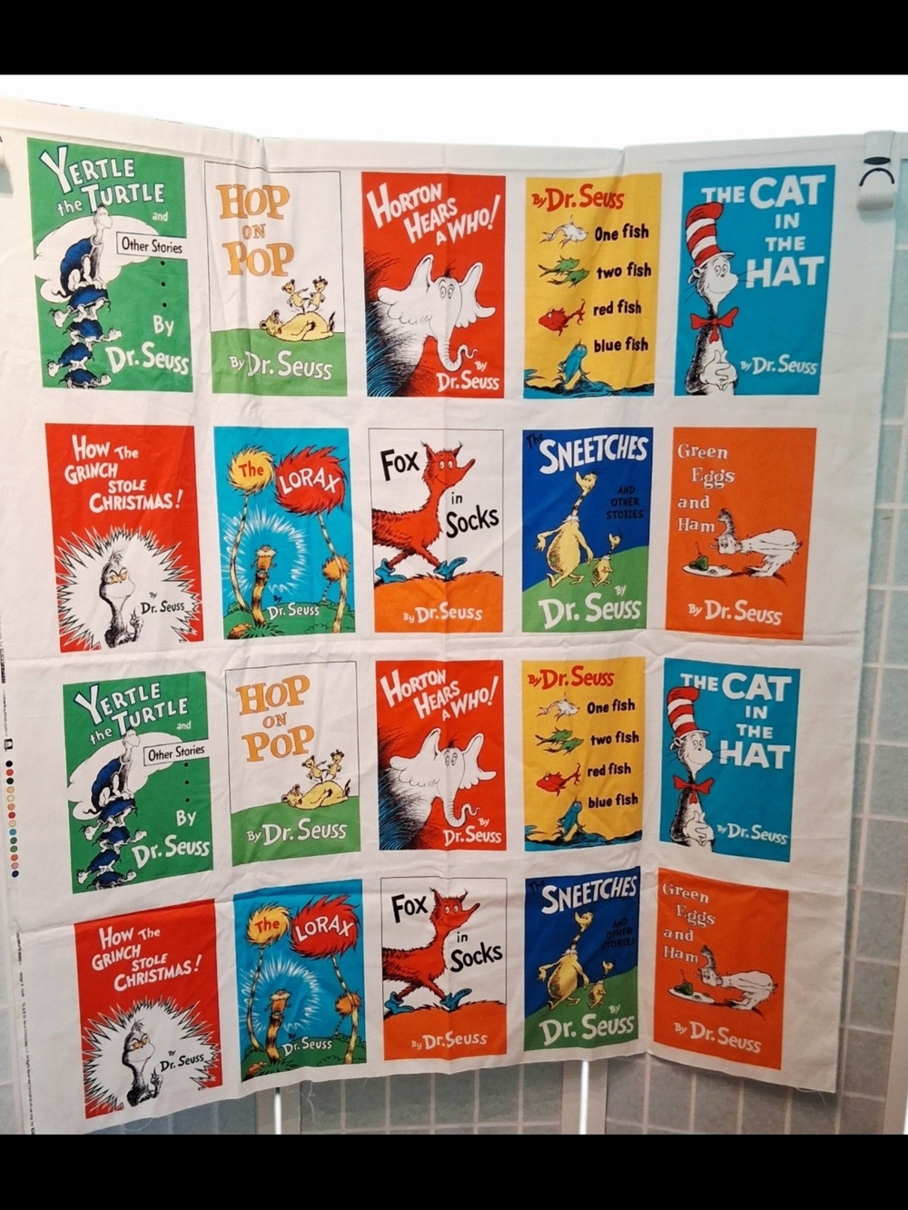 Dr. Seuss Book Cover Panel Quilt Topper - 40 Blocks ( 3128